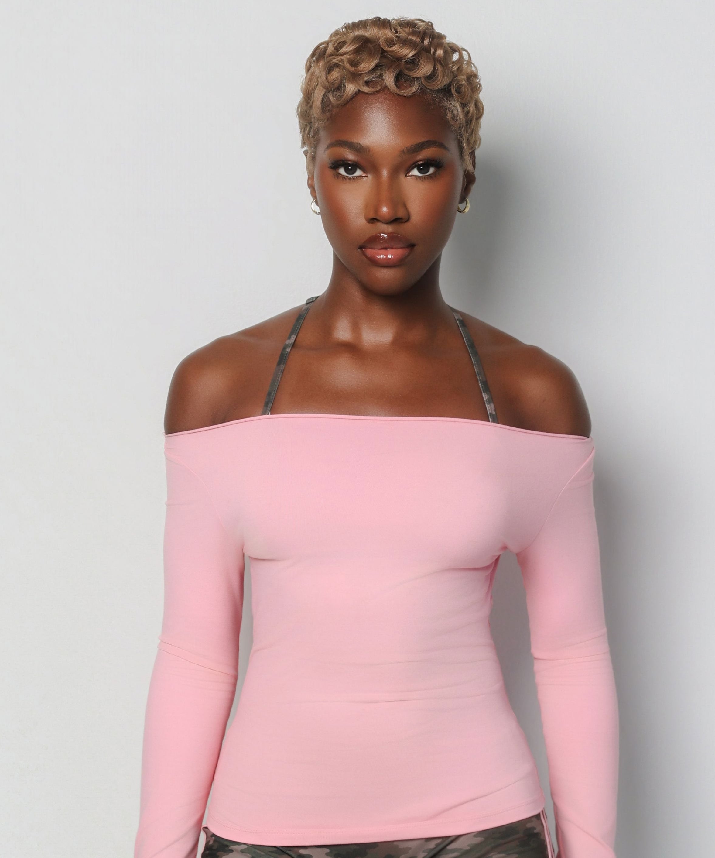 BARE SHOULDER LONG SLEEVE bodywerkz Pink XS 