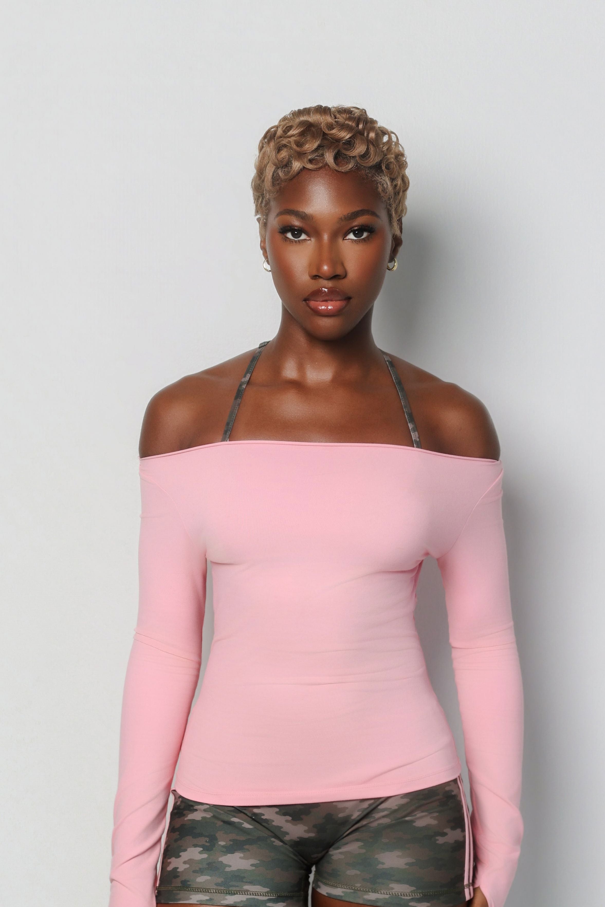 BARE SHOULDER LONG SLEEVE bodywerkz Pink XS 