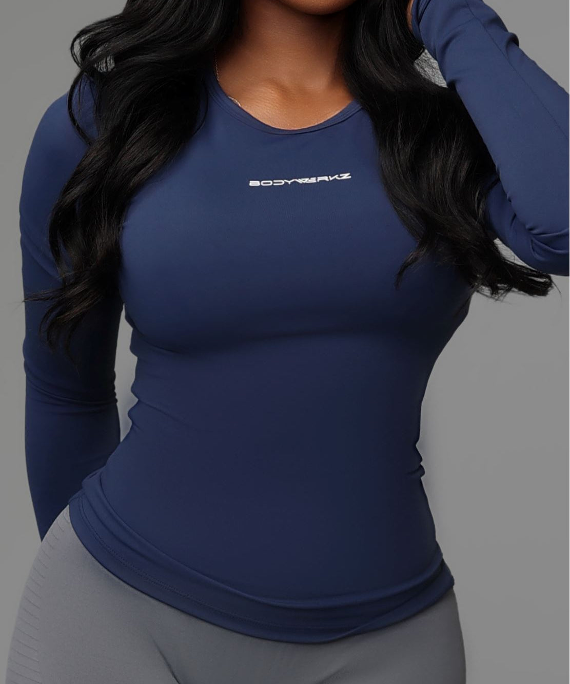 FITTED LONG SLEEVE TOP bodywerkz S Deep blue 