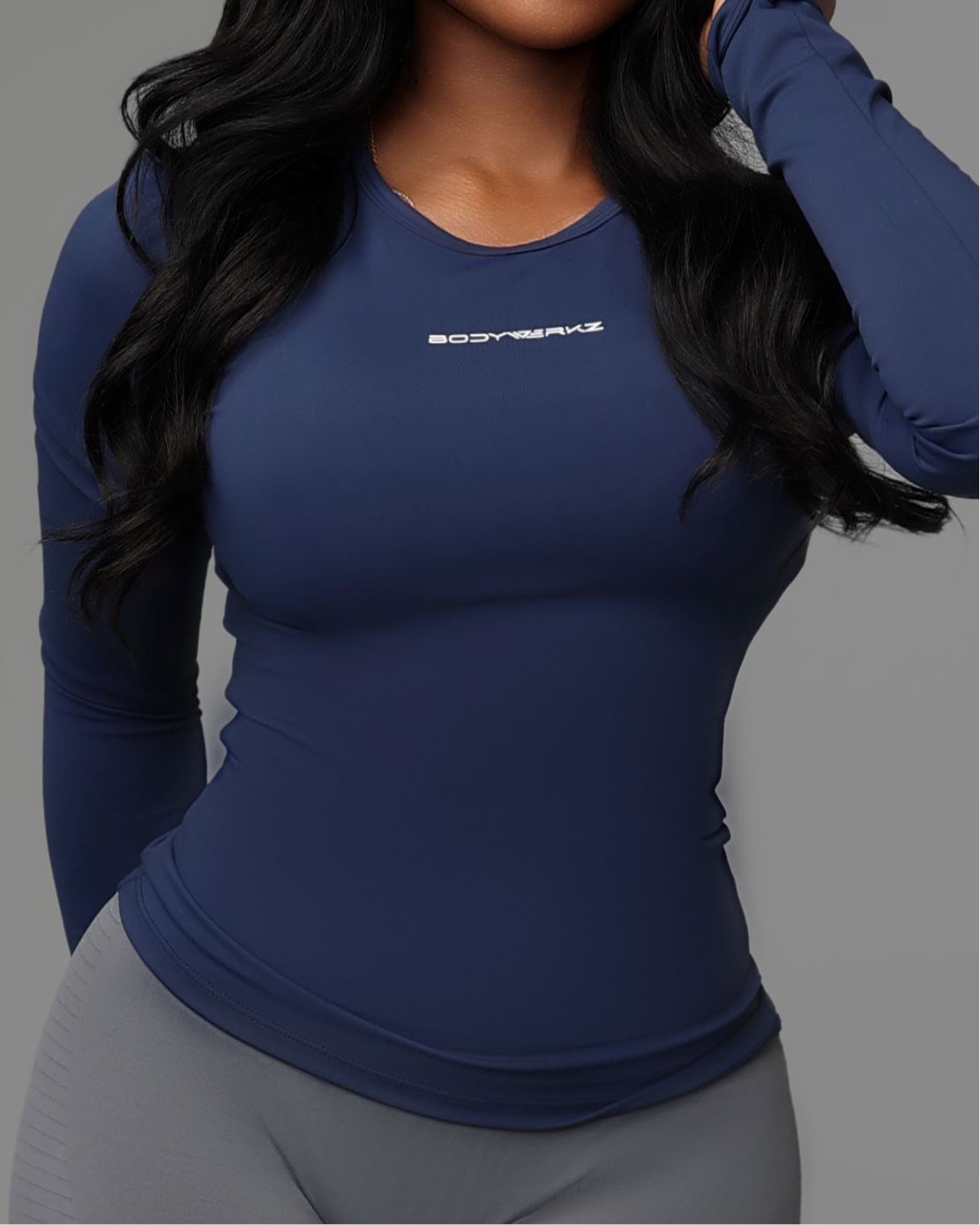 FITTED LONG SLEEVE TOP bodywerkz S Deep blue 