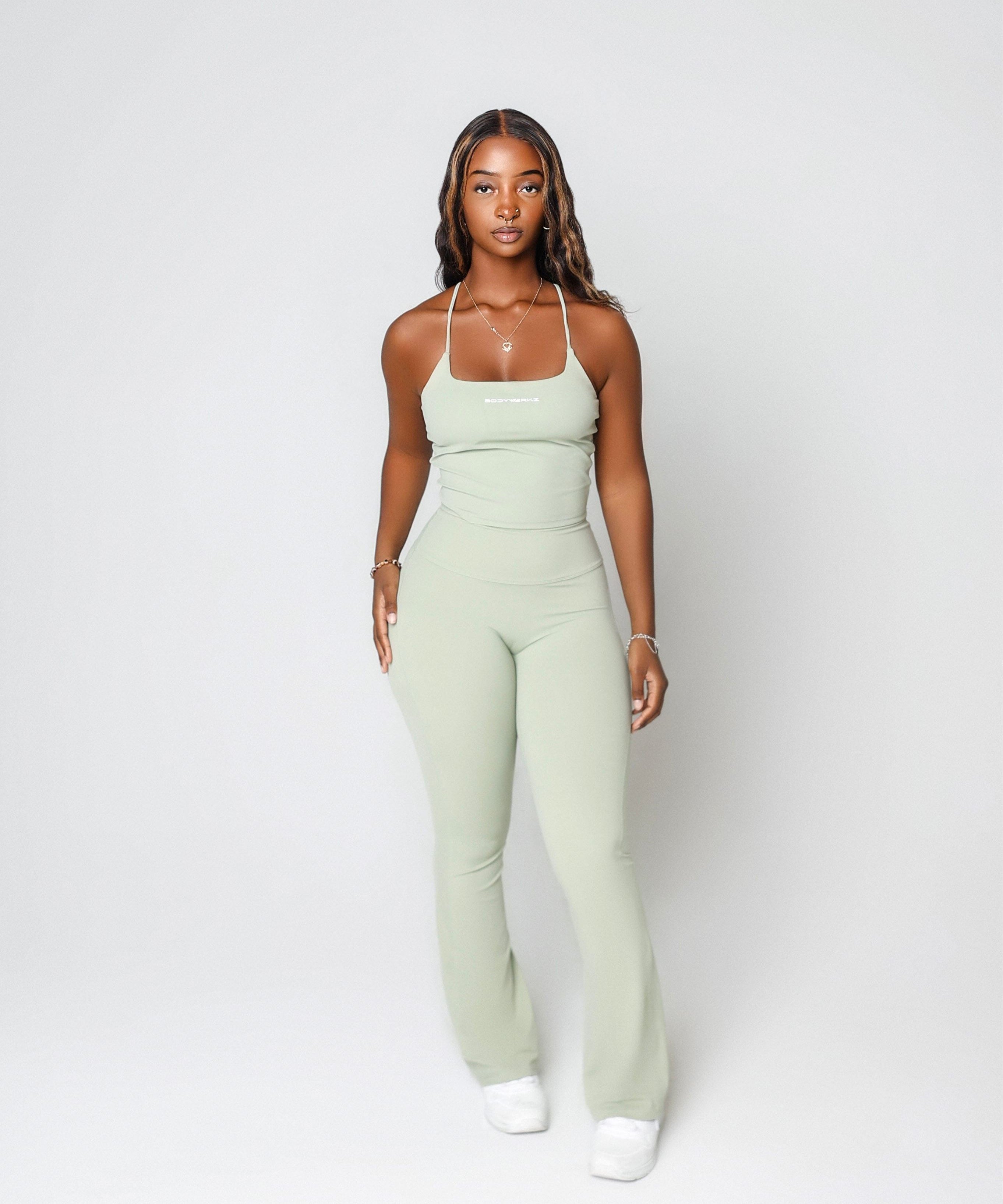 FLARE SCRUNCH PANTS bodywerkz Mint green S 