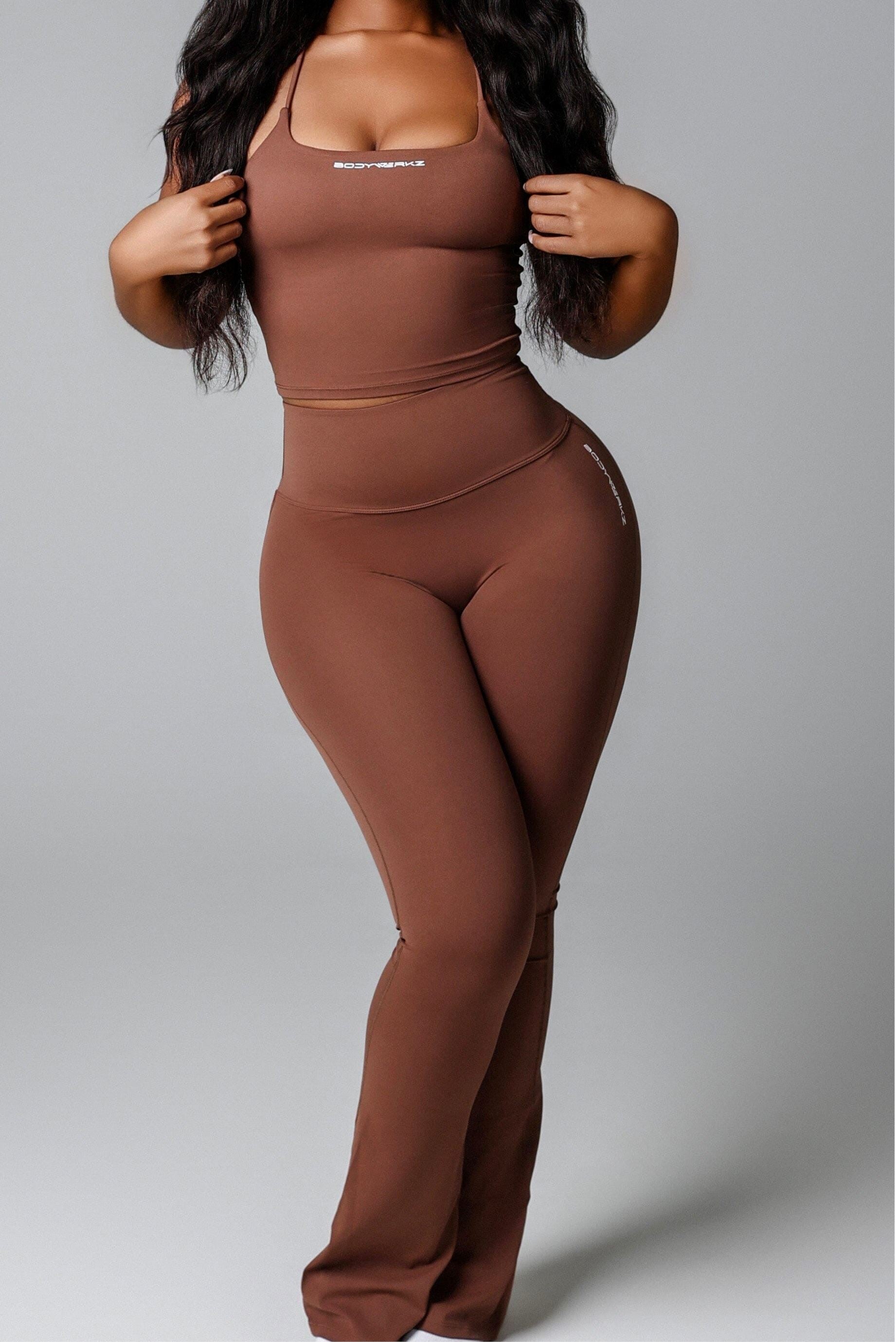 Flare scrunch pants bodywerkz Mocha S 