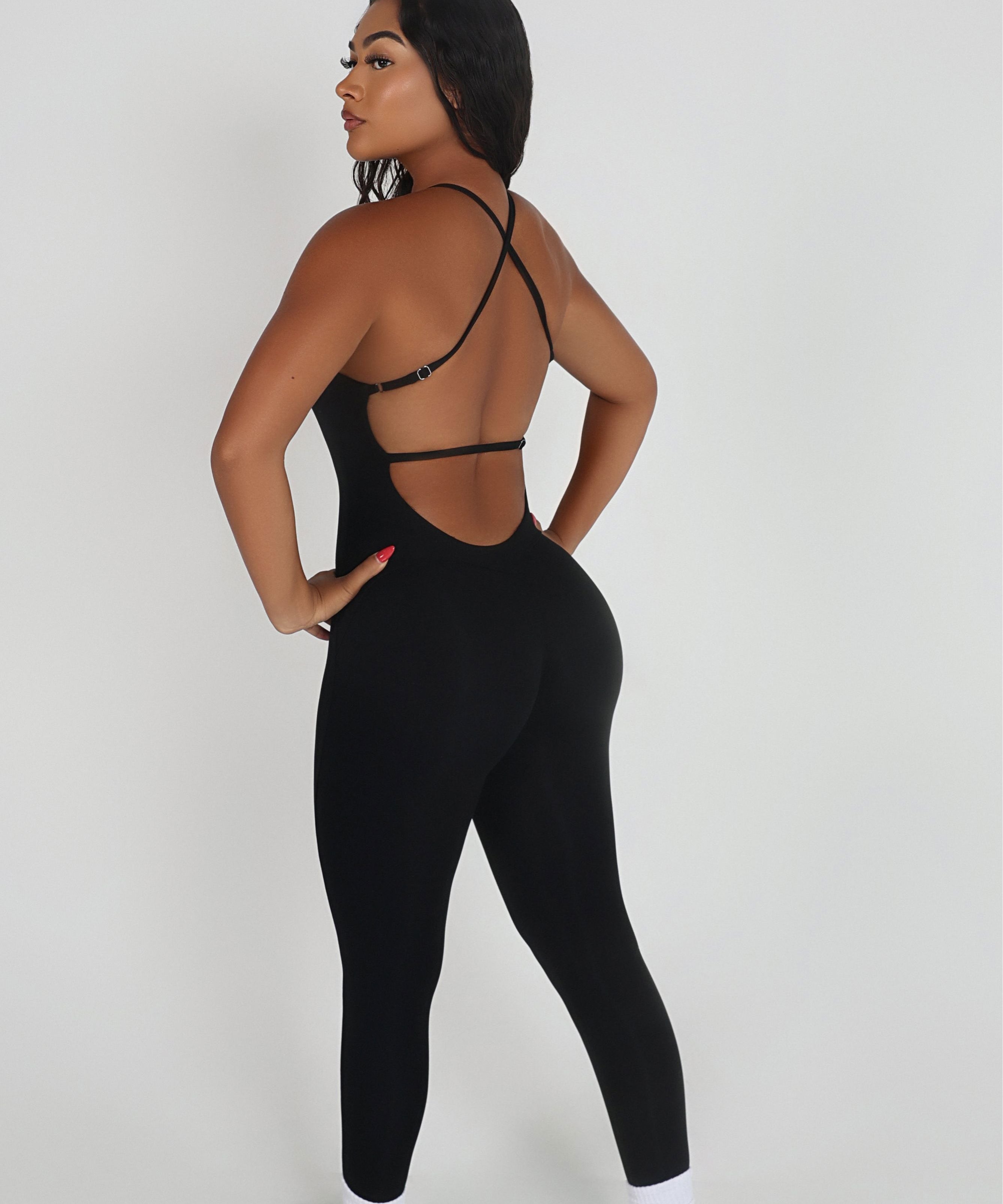 HALTER BACKLESS JUMPSUIT bodywerkz S Black 