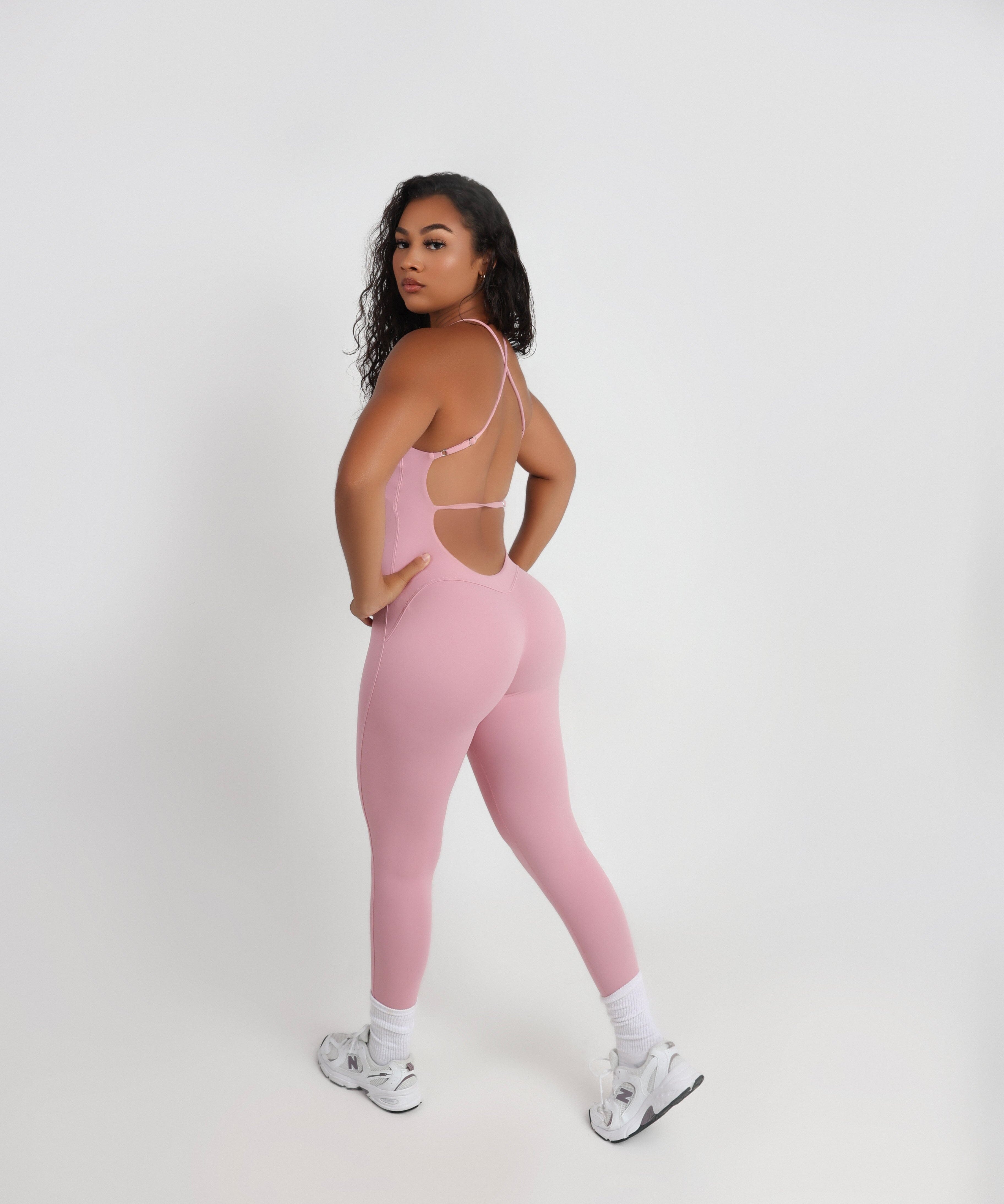 HALTER BACKLESS JUMPSUIT bodywerkz S Pink 