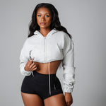 HEATHER GREY OVERSIZED CROPPED JACKET bodywerkz 