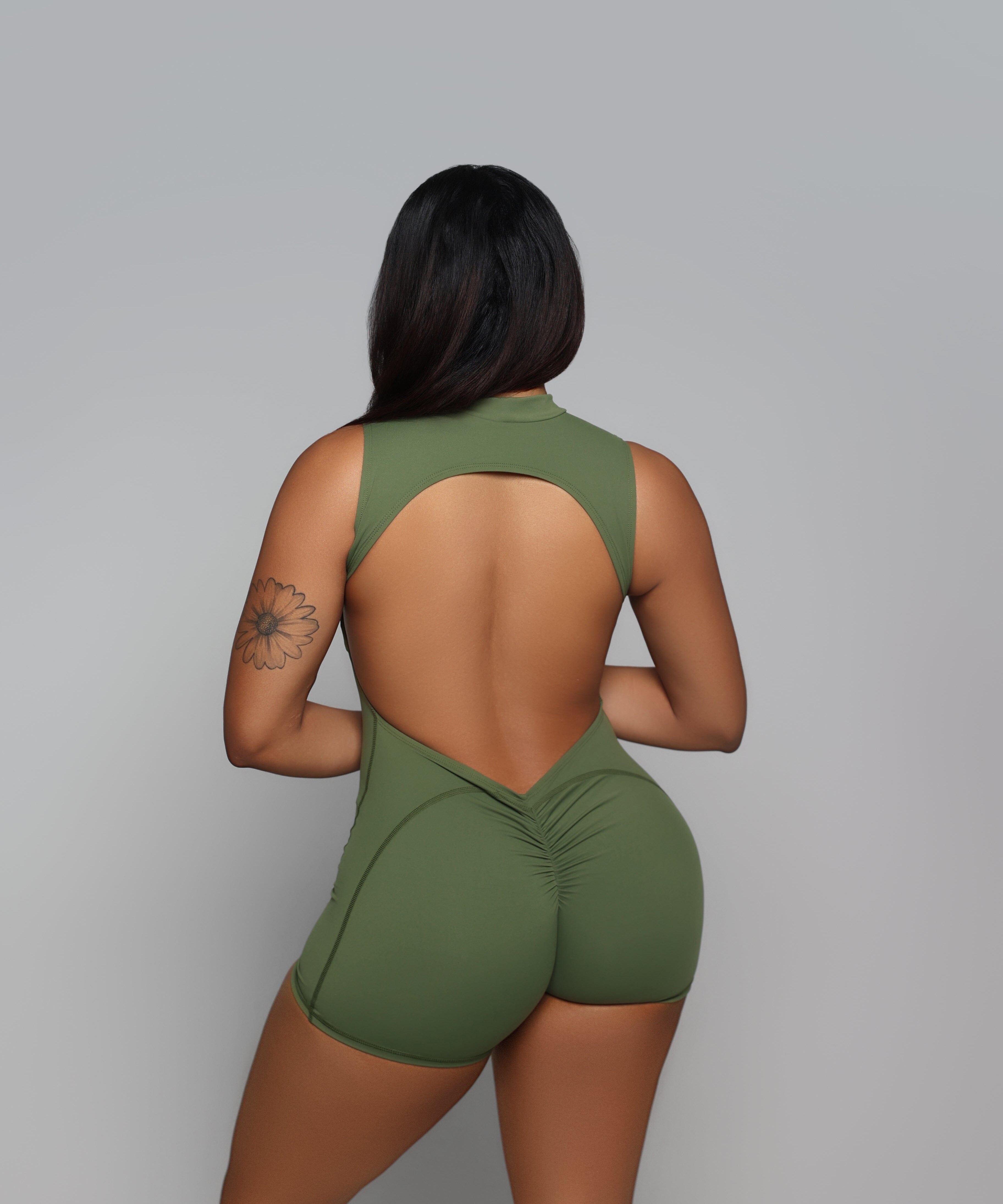 HIGH NECK OPEN V BACK ROMPER bodywerkz 