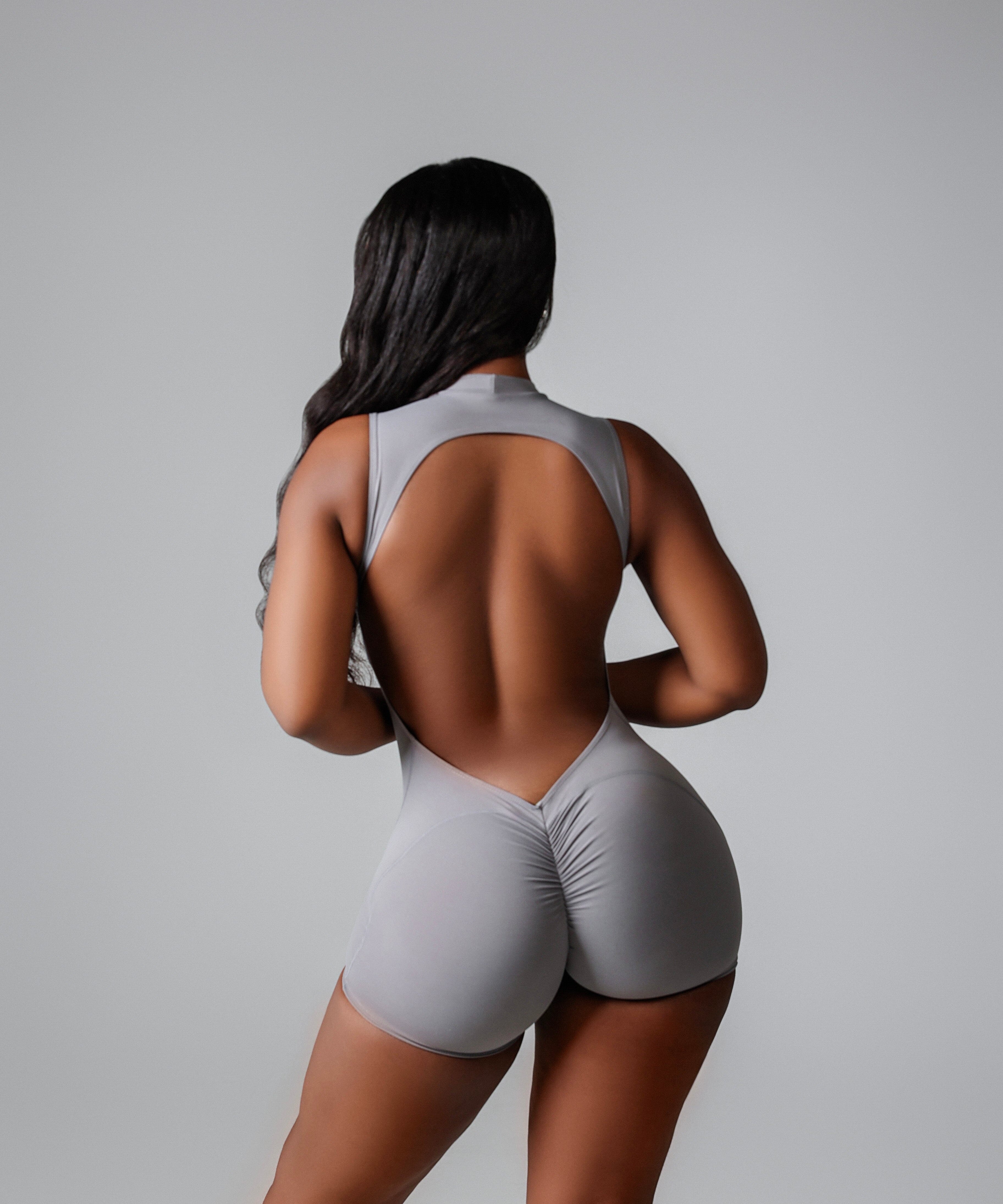 HIGH NECK OPEN V BACK ROMPER bodywerkz 