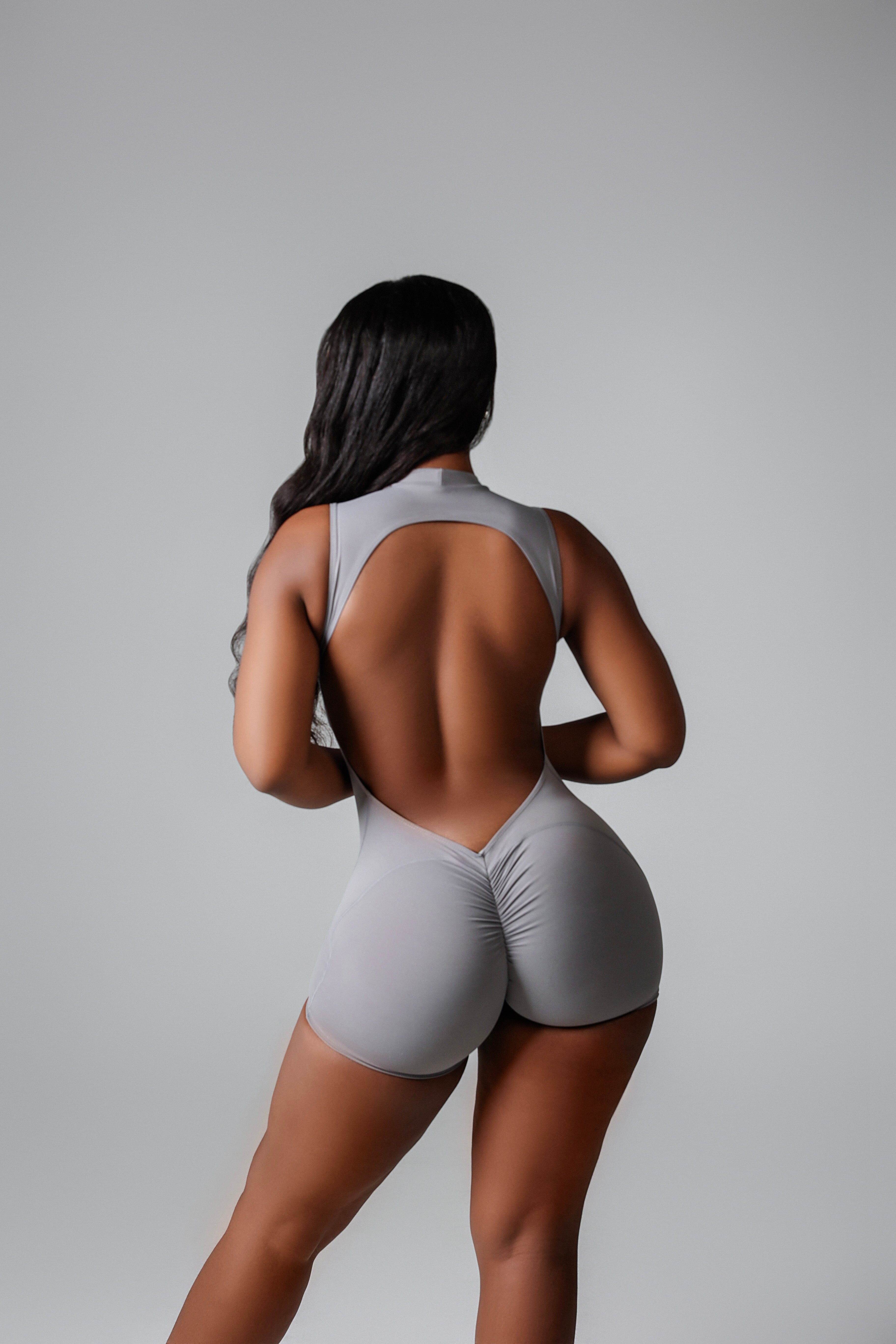 HIGH NECK OPEN V BACK ROMPER bodywerkz 