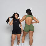 HIGH NECK OPEN V BACK ROMPER bodywerkz 