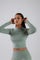 LONG SLEEVE CROPPED TOP bodywerkz S SAGE GREEN 