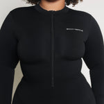 LONG SLEEVE ZIP UP ROMPER bodywerkz S ONYX 