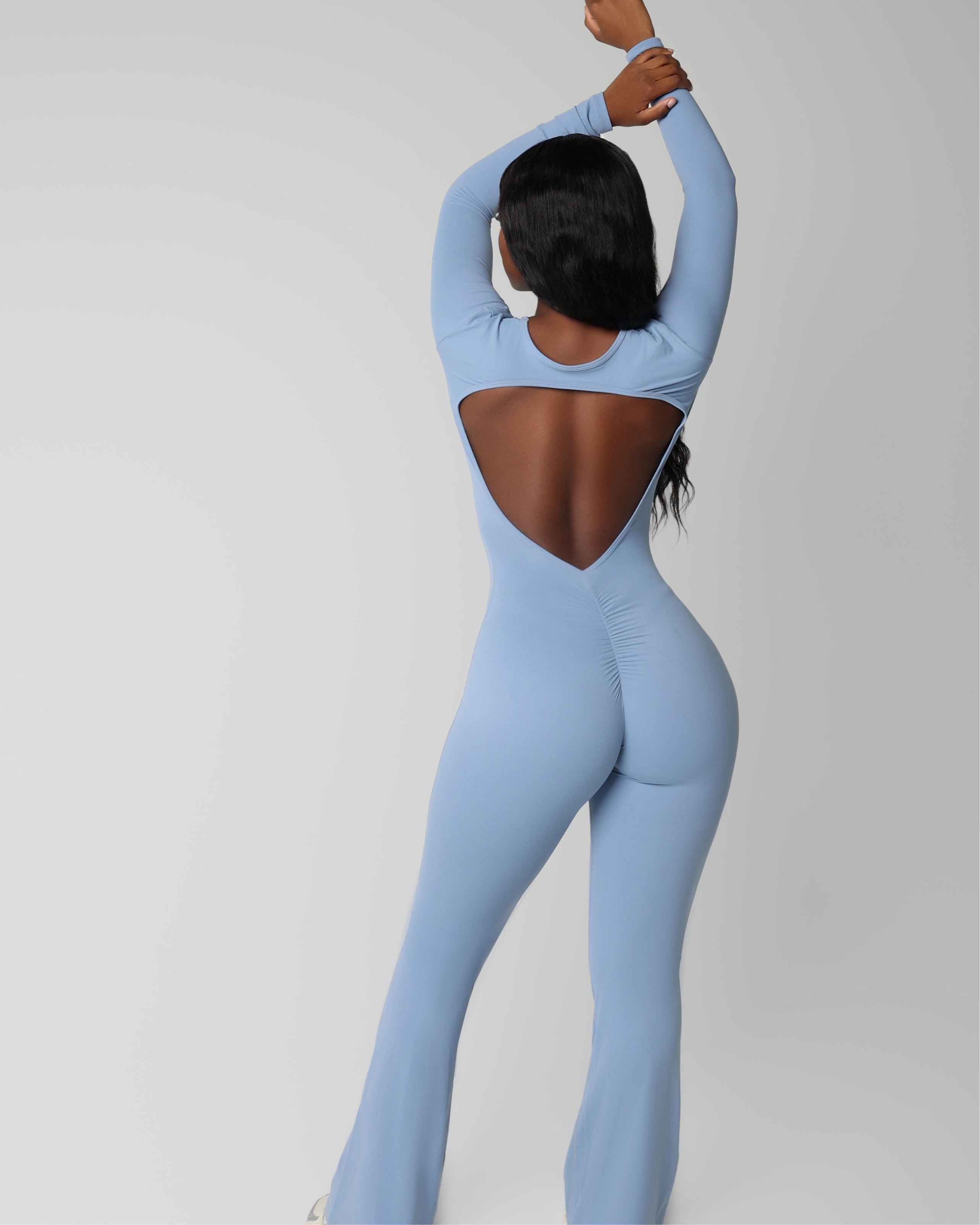 OPEN V BACK FLARE JUMPSUIT bodywerkz 