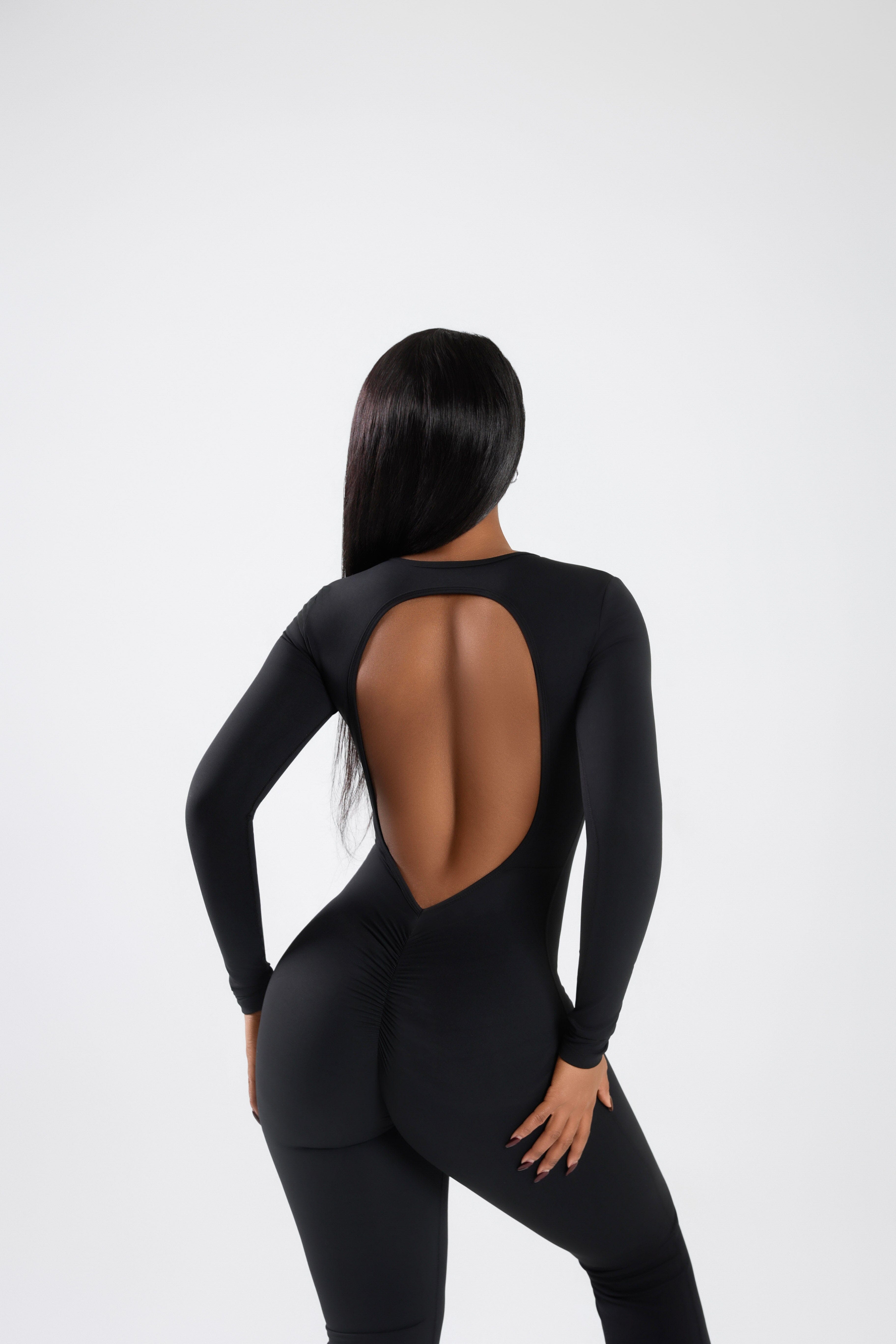 OPEN V BACK FLARE JUMPSUIT bodywerkz 