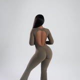 OPEN V BACK FLARE JUMPSUIT bodywerkz 