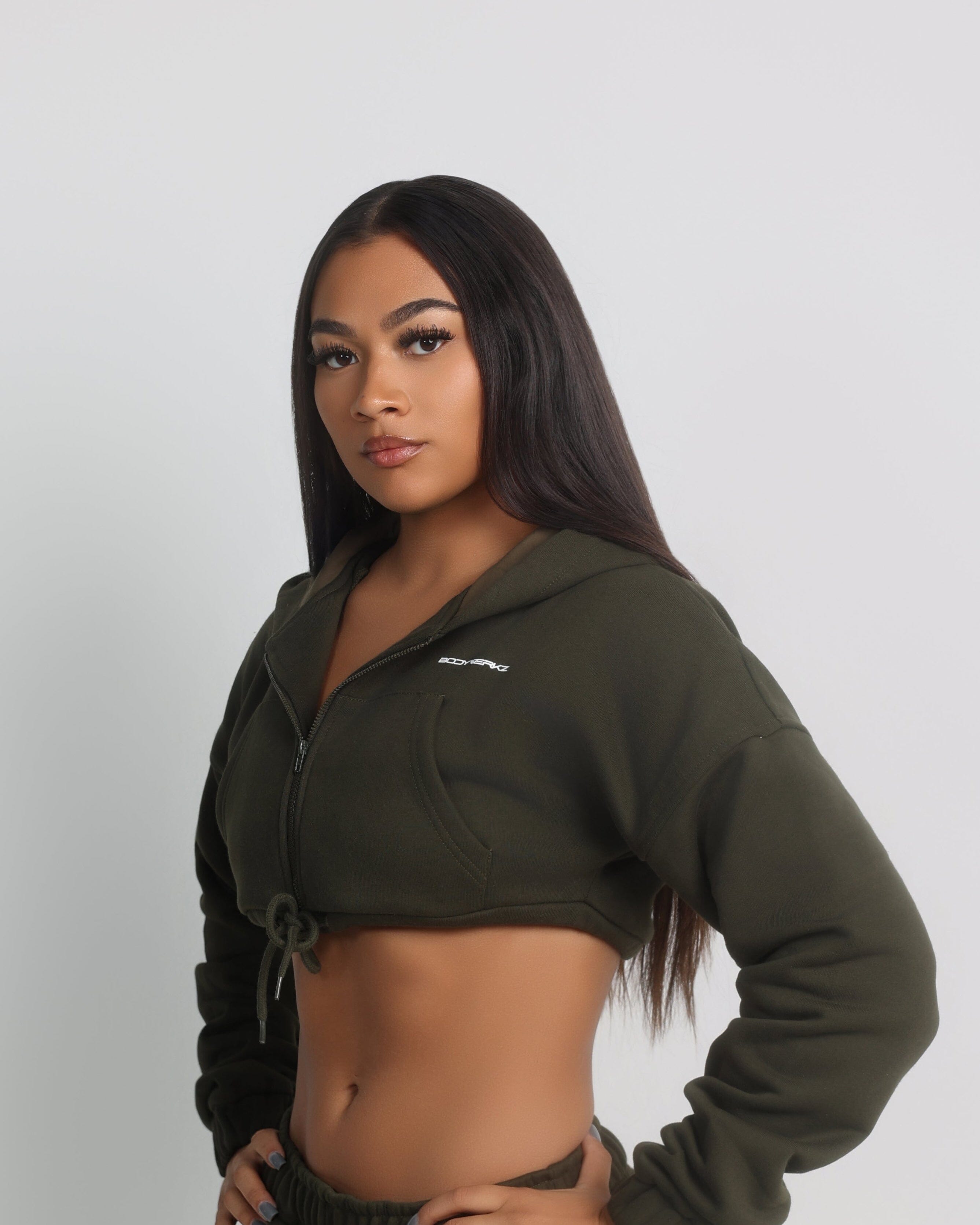 OVERSIZED CROPPED JACKET bodywerkz S Olive green 